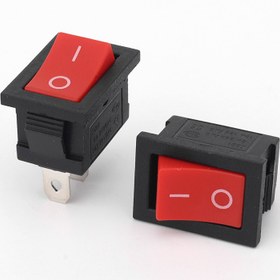 تصویر کلید راکر دوحالته دو پین قرمز 19X12X12mm 