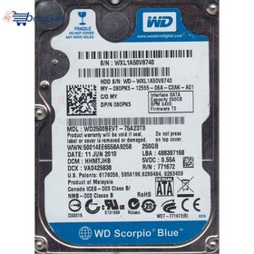 تصویر هارد آبی وسترن نوت بوک مدل WD250 0BEVT-75A23T0 250g ا Western Digital Scorpio Blue WD2500BEVT 250GB Western Digital Scorpio Blue WD2500BEVT 250GB