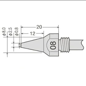 تصویر نوک قلع کش برقی قطر 2.5 میلیمتر goot TP-100N-25 