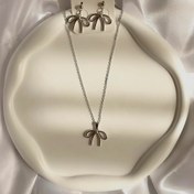 تصویر گردنبند_گوشواره پاپیون کوتاه 