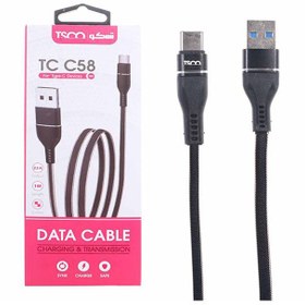 تصویر کابل شارژ تسکو USB به Type-C مدل TCC 58 طول 1 متر 