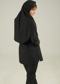 تصویر مقنعه نخی مشکی 