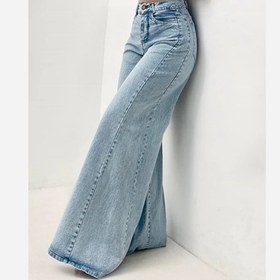 تصویر شلوار جین شافل کد 266007 آبی 