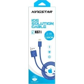 تصویر کابل شارژ یو اس بی به لایتنینگ USB To Lightning کینگ استار KINGSTAR مدل K67 i طول 120 سانتی متر 