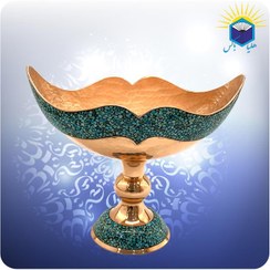 تصویر کشکول مس و فیروزه کوب 24 سانت آقاجانی 