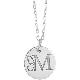 تصویر گردنبند نقره حرف M NSi-1100