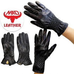 تصویر دستکش چرم زنانه مدل چین دار 