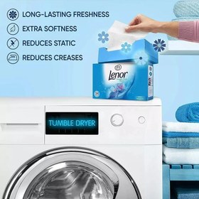 تصویر دستمال خوشبو کننده لباس با رایحه بهاری لنور Lenor مدل Tumble Dryer Sheets بسته 34 عددی 