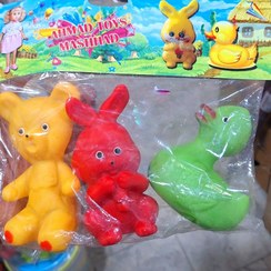 تصویر تاتی کودک اسباب بازی عروسک بوقی عروسک سیلیکونی عروسک نرم عروسک صدا پوپت پاپت پاپیت جغجغه بوقی اسباب بازی نوزادی 