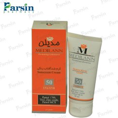 تصویر کرم ضد افتاب رنگی مدیلن Spf50 مناسب پوست های خشک 50 میلی گرم 