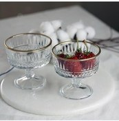 تصویر قندان ELYSIA 6 GOLD FOOT FLAT CREAM BASTER ارائه 51749 پاشاباغچه Paşabahçe 