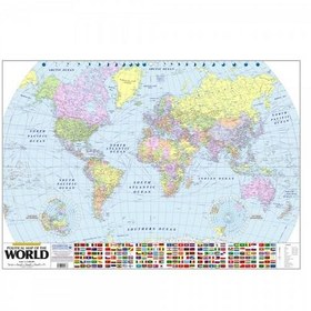 تصویر نقشه جهان سیاسی با پرچمها انگلیسی 
