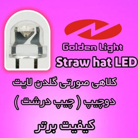 تصویر ال ای دی کلاهی صورتی دو چیپ ( چیپ درشت) گلدن لایت Golden Light Led 