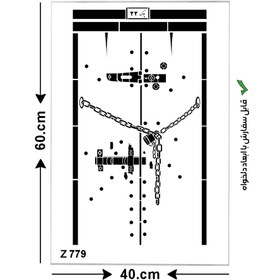 تصویر شابلون طرح هنری در فلزی کد Z 779 ابعاد 60*40 