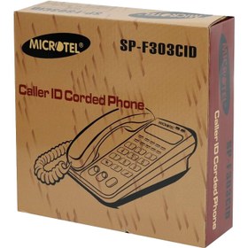 تصویر تلفن ثابت سیمی میکروتل مدل SP-F303CID 