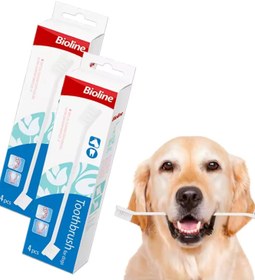 تصویر ست مسواک بیولاین برای سگ‌ها شامل ۴ عدد برند bioline Bioline Toothbrush for Dogs Set 4pcs