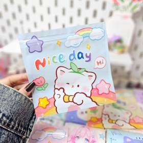 تصویر زیپ کیپ طرح گربه رنگی 