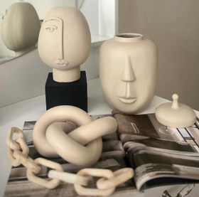 تصویر ست بانکه/مجسمه دکوراتیو رومیزی طرح صورتک کد1089 