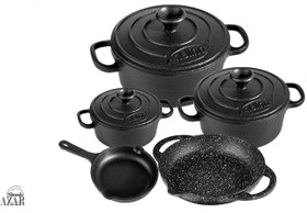 تصویر سرویس قابلمه چدن نالینو مدل تکلا Tekla (8 پارچه) Nalino Cast-Iron Tekla Cookware Set 8 Pieces