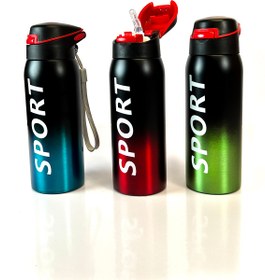 تصویر قمقمه استیل ورزشی ۳۵۰ میلی لیتری دو رنگ مدل SPORT 
