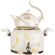 تصویر ست کتری قوری کروپ ست مدل رنگی ماربل کد 915 Croupset Marble Color Model Kettle and Teapot Set - Code 915