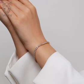 تصویر دستبند تنیسی ظریف ژوپینگ thin tenis bracelet silver cube xuping