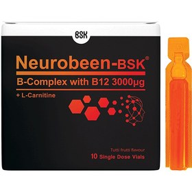 تصویر ویال خوراکی نوروبین 3000 میکروگرم بنیان سلامت کسری 10 عدد طعم توتی فروتی Bonyan Salamat Kasra Neurobeen 3000 Mcg 10 Single Dose Vials