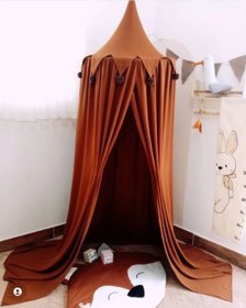 تصویر چادر تخت پوم دار کودک و چادر بازی تاتی 