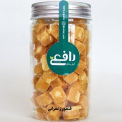 تصویر حبه قند زعفرانی | شیرینی سنتی اصیل - بطری جار / 1kg saffron-sugar-cubes-shahd-avand