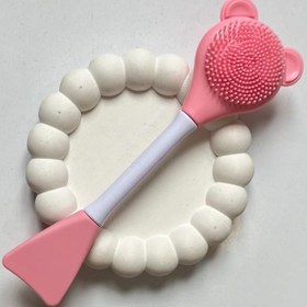 تصویر فیس براش دو طرفه ماسک سیلیکونی صورتی SILICON MASK BRUSH