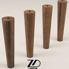 تصویر پایه میز چوبی مخروطی 