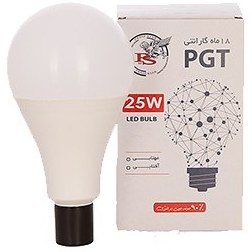 تصویر لامپ مهتابی LED حبابی 25w وات پی جی تی PGT 