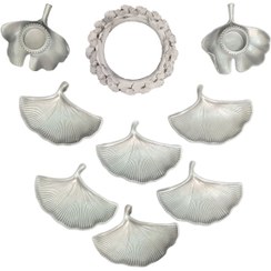 تصویر مجموعه ظروف هفت سین 9 پارچه مدل برگ جینگو 