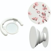 تصویر پایه نگهدارنده گوشی White & Pink Bloom Pop Socket 