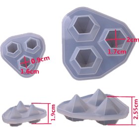 تصویر قالب سیلیکونی رزین الماس سه تایی کوچک 