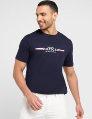 تصویر تی‌شرت راه‌راه هیلfiger با طرح سینه برند Tommy Hilfiger HILFIGER CHEST STRIPE TEE