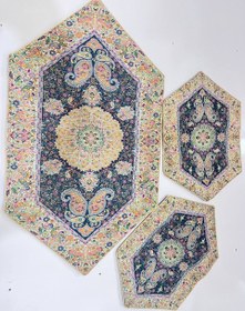 تصویر رومیزی ۳ تکه ترمه جلومبلی و عسلی 