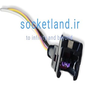 تصویر سوکت دو فیش همه کاره هولدردار مشکی socket