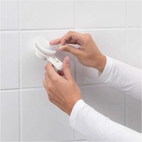 تصویر جای دستمال توالت ایکیا مدل TISKEN Toilet roll holder with suction cup