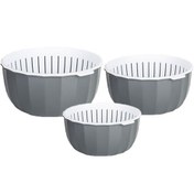 تصویر ست کاسه و آبکش زیبا مدل آلابون ۳ سایز 