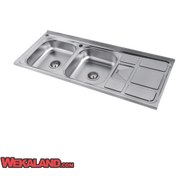 تصویر سینک ظرفشویی نگین الماس مدل SA13 روکار دو لگن 