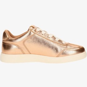 تصویر کفش ورزشی متالیک دخترانه با بندهای گره‌دار برند gap Girls' Metallic Sneakers with Lace-Up Closure