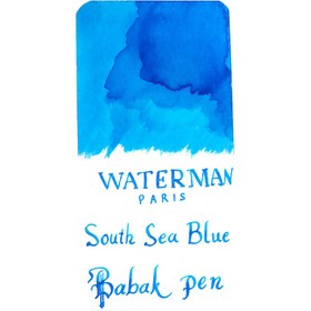 تصویر جوهر خودنویس واترمن آبی دریای جنوبی waterman South Sea Blue ( inspired blue ) 