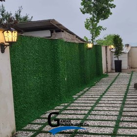 تصویر فنس چمنی چشمی 5 در 5 سانتی متر با عرض 1 متر Artificial Grass Fence