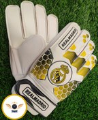 تصویر دستکش فوتبالی طرح رئال بارسا goalkeeper gloves