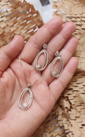 تصویر نیم ست جواهری نقره زنانه Sterling silver jewellery women's set