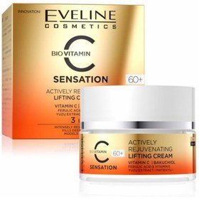 تصویر کرم لیفتینگ سفت کننده و ویتامین سی 3 در 1 سنسیشن +60 اولاین EVELINE BIO VITAMIN C SENSATION ACTIVE REJUVENATING LIFTING CREAM +60