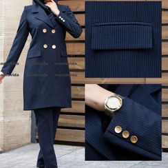 تصویر ست مانتو شلوار اداری زنانه دیپلمات رنگ مشکی 