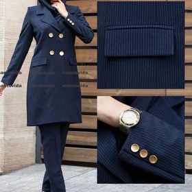 تصویر ست مانتو شلوار اداری زنانه دیپلمات رنگ مشکی 