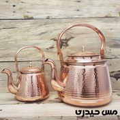 تصویر کتری قوری راسته دسته مسی 